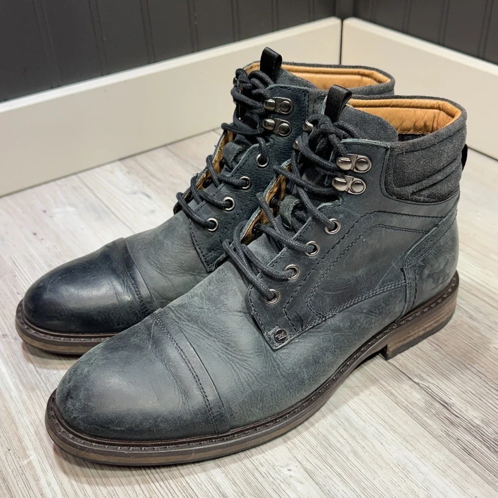 Rodd & Gunn Men's Dunedin Leather‎ Lace-Up Military Boots Size EUR 41 Black